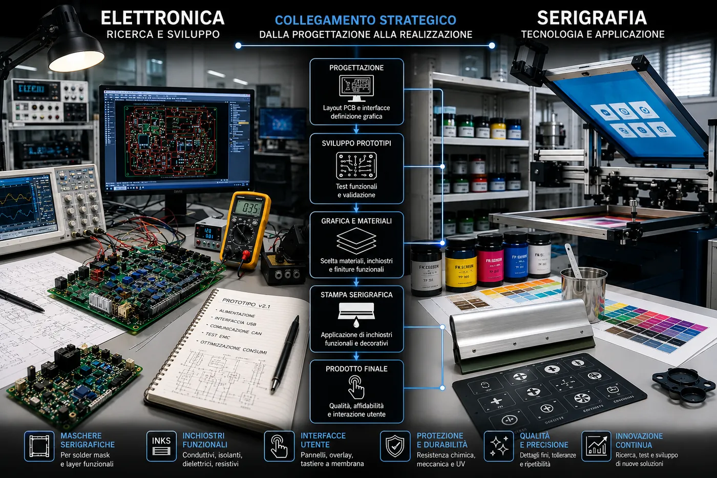 Circuito realizzato in serigrafia