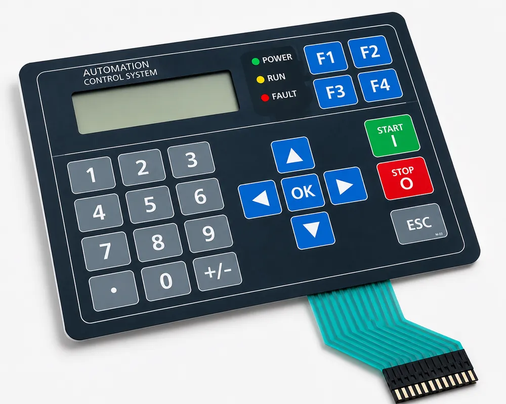 Tastiera a membrana con display e tasti funzione